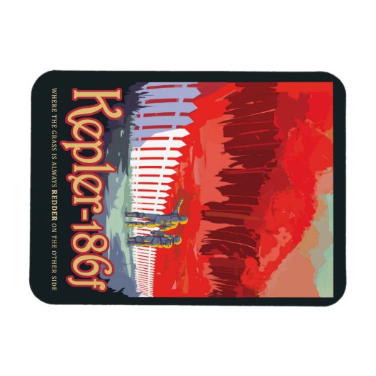 Retro ruimte Poster van Kepler-186f. Magneet (Horizontaal)