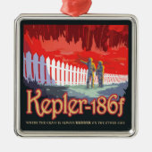 Retro ruimte Poster van Kepler-186f. Metalen Ornament (Voorkant)