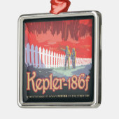 Retro ruimte Poster van Kepler-186f. Metalen Ornament (Links)
