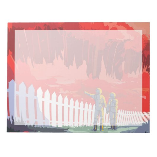 Retro ruimte Poster van Kepler-186f. Notitieblok (Voorkant)