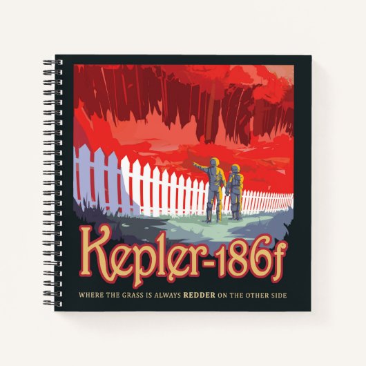Retro ruimte Poster van Kepler-186f. Notitieboek (Voorkant)