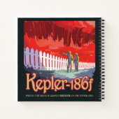 Retro ruimte Poster van Kepler-186f. Notitieboek (Achterkant)