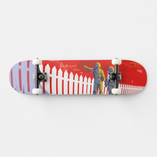 Retro ruimte Poster van Kepler-186f. Skateboard (Horizontaal)