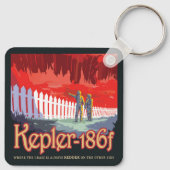 Retro ruimte Poster van Kepler-186f. Sleutelhanger (Achterkant)