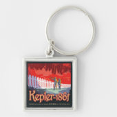 Retro ruimte Poster van Kepler-186f. Sleutelhanger (Voorkant)