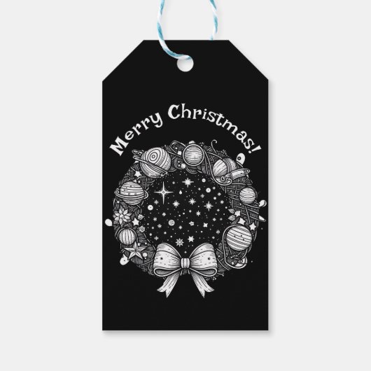 Retro-ruimte-thema cadeau-Label | Kosmische vakant Cadeaulabel (Achterkant)