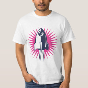 Retro ruimteraket t-shirt