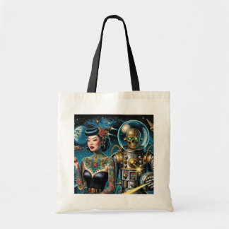 Retro-ruimtereizigers Tote Bag