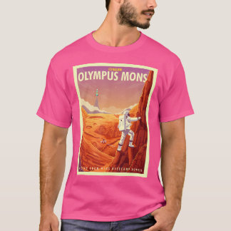 Retro ruimtetoerisme Mars Olympus Mons Mountain Cl T-shirt
