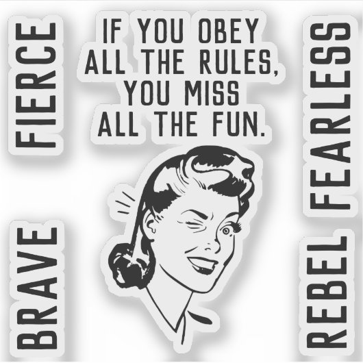 Retro Rule Breaker Sticker (Voorkant)