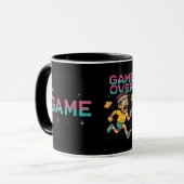 Retro Runner "Game Over" Pixel Art Design Mok (Voorkant links)