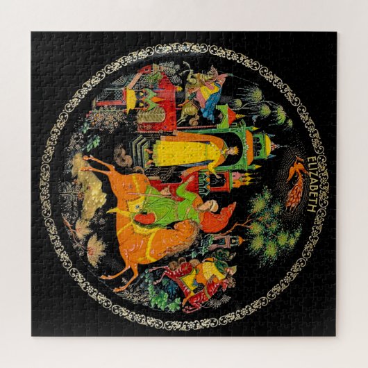 Retro  Russisch Fairy Tale Fantasy kleurrijk Legpuzzel (Horizontaal)