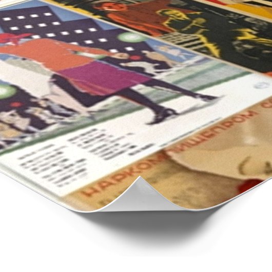 retro Russische filmcollage Sovjet Poster (Hoek)