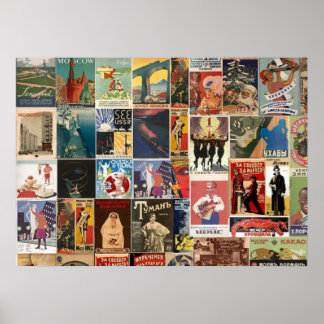 retro Russische filmcollage Sovjet Poster