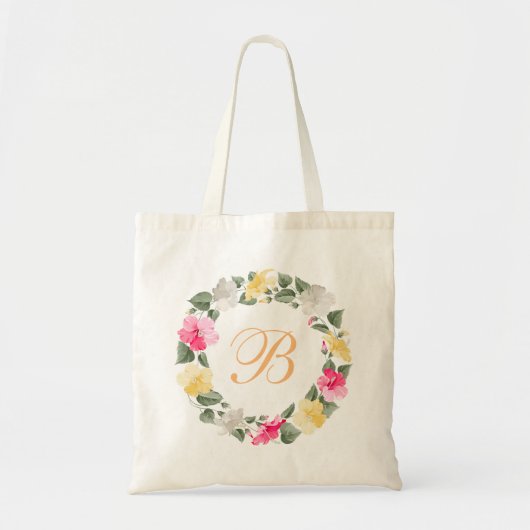 Retro rustic Floral met canvas tas (Voorkant)