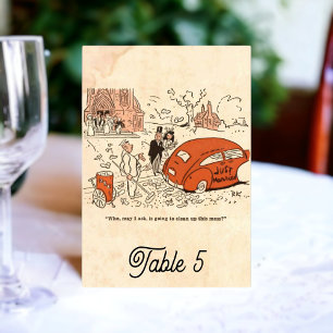 Retro Rustic Funny 50s Comic Book Wedding Kaart