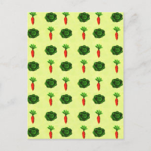 Retro Rustic Greenery Vegetable Garden Waterverf Feestdagenkaart