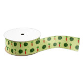 Retro Rustic Greenery Vegetable Garden Waterverf Grosgrain Lint (Spoel)