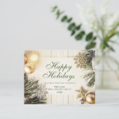 Retro Rustic kerstversier Corporate Greeting Feestdagenkaart (Staand voorkant)