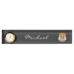 Retro Rustic Multicolor Ombre Name Monogram Naambordje