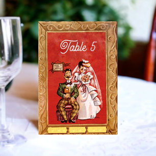Retro Rustic Old 50s Comic Book Wedding Kaart