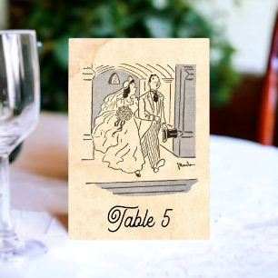 Retro Rustic Old 50s Pop Art Comic Wedding Kaart