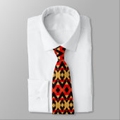 Retro Rustic Red Black Gold Pattern Stropdas (Gebonden)