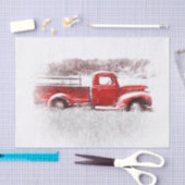  Retro Rustic Red Boerderij Truck Tissuepapier (Craft)