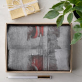  Retro Rustic Red Grey Boerderij Truck Tissuepapier (Geschenk)