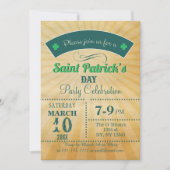 Retro Rustic  St Patricks day Party Kaart (Voorkant)
