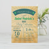 Retro Rustic  St Patricks day Party Kaart (Staand voorkant)