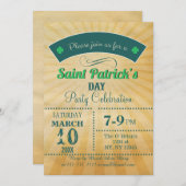 Retro Rustic  St Patricks day Party Kaart (Voorkant / Achterkant)