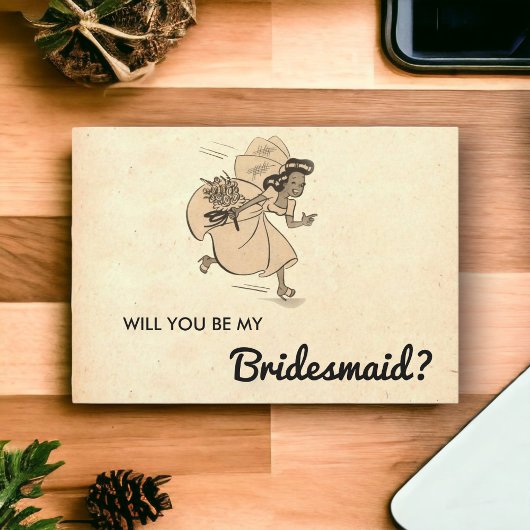  Retro Rustic Stylish Chic Bridesmaid Card Kaart