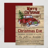 Retro Rustiek Boerderij Rode Vrachtwagen Kerstavon Kaart (Voorkant / Achterkant)