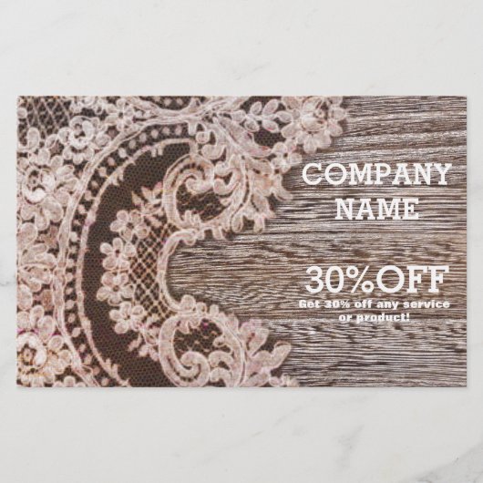 retro rustieke westerse landelijke chic kanten sch flyer (Voorkant)