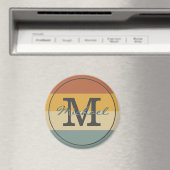  retro rustige naam initialen gepersonaliseerd magneet (Insitu (Vaatwasser))