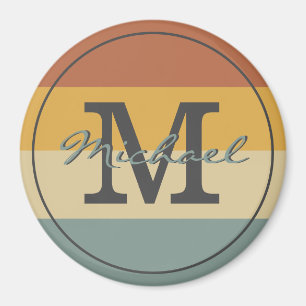 retro rustige naam initialen gepersonaliseerd magneet