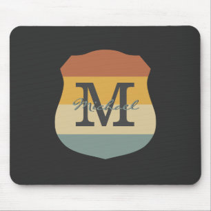  retro rustige naam initialen gepersonaliseerd muismat