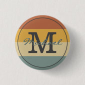 retro rustige naam initialen gepersonaliseerd ronde button 3,2 cm (Voorkant)