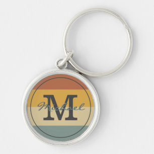 retro rustige naam initialen gepersonaliseerd sleutelhanger