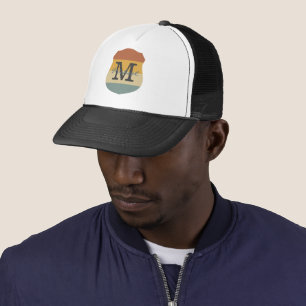 retro rustige naam initialen gepersonaliseerd trucker pet