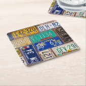 Retro Rusty-Borden Vierkante Kartonnen Onderzetter (Schuin)