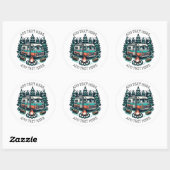 Retro RV Camper Camping gepersonaliseerd Ronde Sticker (Vel)