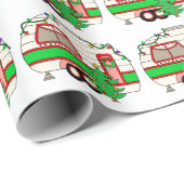 Retro RV Camper | Camping thema Cadeaupapier (Rol Hoek)