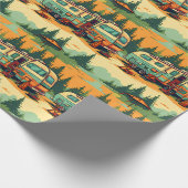 Retro RV Camper Camping thema Cadeaupapier (Hoek)