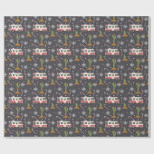Retro RV Woestijn Cactus Kerstmis Patroon Wrapping Cadeaupapier (Vlak)