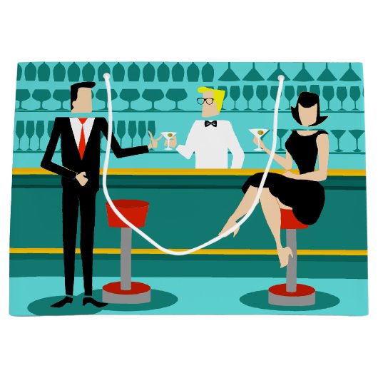 Rétro sac de cadeau de salon de cocktail (Devant)