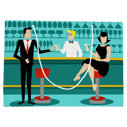 Rétro sac de cadeau de salon de cocktail (Dos)