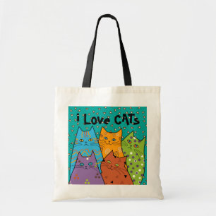 Rétro sac fourre-tout à budget de chats d'amour
