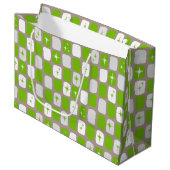 Rétro sac vert et blanc de cadeau de Starburst (Devant Angle)
